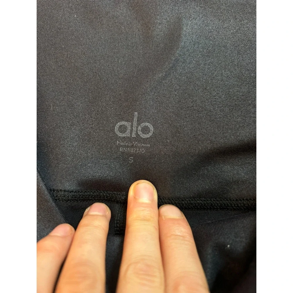 Alo Yoga High Waist Biker Shorts Lightweight Activewear Jersey Black Size Small